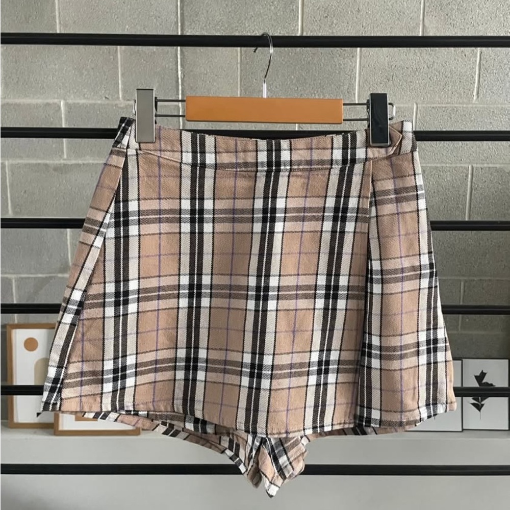 Afends Plaid Tan Women's Skort